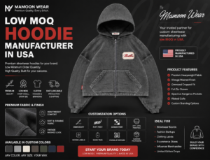 /low-moq-hoodie-manufacturer-in-usa/ premium custom hoodies. low moqs