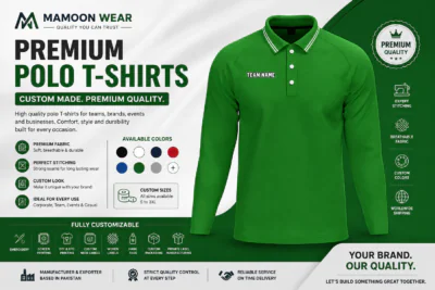 Custom polo T-shirt exporter company in Pakistan - Mamoon Wear