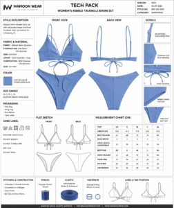 Custom Women's Ribbed Bikini Set Manufacturer with Private Label Services