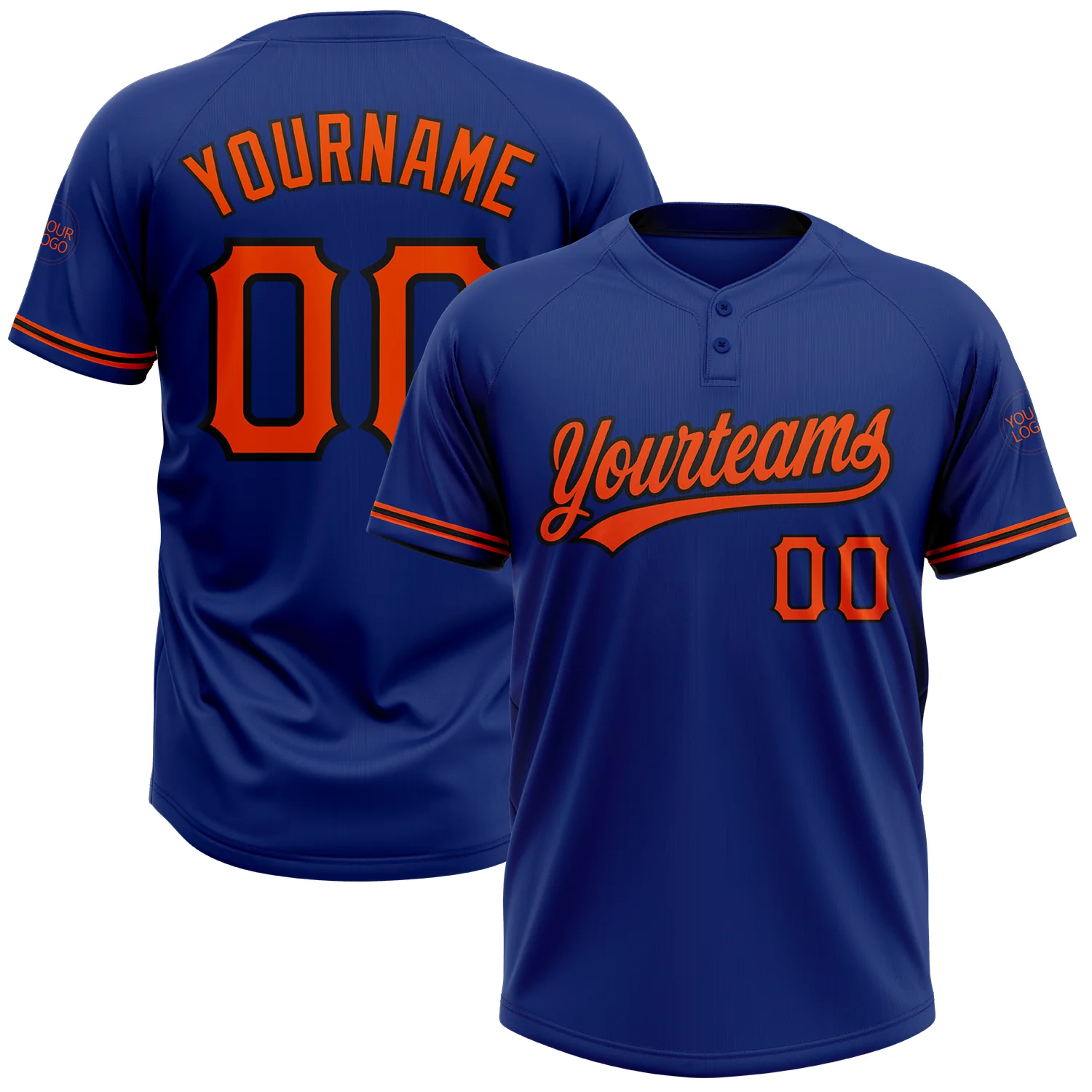 Custom-Royal-Orange-Black-Two-Button-Unisex-Softball-Jersey.webp