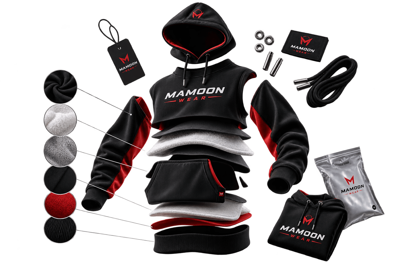 Mamoon Wear Sample Breakdown Packaging
