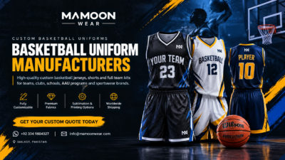 Custom Basketball Uniforms for the USA Market
Basketball is one of the most widely played team sports in the United States, creating demand across different types of programs and organizations.

Our custom basketball uniforms can be developed for:

AAU basketball teams

Youth basketball teams

High school basketball programs

College and university programs

Basketball clubs

Recreational leagues

Training academies

Basketball tournaments

Sportswear brands

Basketball apparel retailers

Teamwear distributors

Whether you're ordering uniforms for one team or developing a basketball apparel collection for your brand, we can manufacture according to your approved design and specifications.

Custom Basketball Jerseys Manufacturer in Pakistan
Mamoon Wear is a custom basketball jerseys manufacturer in Pakistan, producing jerseys for teams, clubs, brands and organizations.

Your basketball jersey can be customized with:

Team name

Player name

Player number

Team logo

Sponsor logo

League badge

Custom colors

Gradient artwork

Side panels

Custom neck design

Custom hem details

Brand labels

Hang tags

Custom packaging

We can manufacture jerseys from your existing design, tech pack, artwork or reference image. For brands, we also support private-label basketball apparel with your own branding and packaging.

Sublimation Basketball Uniform Manufacturers
Sublimation is a popular option for custom basketball uniforms because it allows detailed graphics, gradients, patterns and multiple colors to be incorporated into the design.

Our sublimation basketball uniform manufacturing can include:

Sublimated Basketball Jerseys: Full-color custom artwork with team logos, names and numbers.

Sublimated Basketball Shorts: Matching shorts can be designed with the same colors, patterns and branding as the jersey.

Full Sublimated Basketball Kits: Create a complete basketball uniform with coordinated jersey and shorts.

Reversible Basketball Uniforms: Two-sided designs can be developed for teams that want different colorways within one reversible uniform, depending on the required construction.

Sublimation artwork is prepared according to the garment pattern before the fabric is cut and assembled.

Bulk Basketball Jersey Suppliers
Need basketball jerseys in bulk? Mamoon Wear works with bulk basketball jersey buyers, including sportswear brands, distributors, clubs, academies and teamwear businesses.

Bulk production can include:

Basketball jerseys

Basketball shorts

Complete basketball uniforms

Reversible uniforms

Shooting shirts

Training apparel

Team warm-up apparel

Custom hoodies

Sports shorts

Other teamwear

For bulk orders, specifications are confirmed before production so that the final order follows the approved design, measurements, branding and material requirements. For larger quantities, we can discuss production requirements, sampling and shipping options based on your order.

Basketball Uniform Factory for Custom Brands
If you're building a basketball clothing brand, you need more than a basic jersey supplier. Mamoon Wear provides OEM and private-label basketball manufacturing for custom sportswear brands.

Your brand can customize:

Jersey design

Shorts design

Fabric selection

GSM

Colors

Logos

Player details

Neck labels

Woven labels

Size labels

Hang tags

Poly bags

Boxes

Packaging

This allows brands to develop basketball collections under their own identity rather than selling generic uniforms.

Private Label Basketball Manufacturing
We can manufacture basketball products with your brand identity and approved specifications.

This is suitable for:

New basketball brands

Existing sportswear brands

Teamwear companies

E-commerce brands

Basketball retailers

Sports distributors

Custom apparel businesses

Basketball Uniform Customization Options
We provide multiple customization options depending on the product and design.

Design
Custom colors

Team artwork

Custom patterns

Gradients

Logos

Sponsor branding

Player Details
Player names

Player numbers

Front numbers

Back numbers

Team names

Branding
Woven labels

Printed labels

Hang tags

Custom packaging

Branded poly bags

Decoration
Sublimation

Screen printing

DTF

Embroidery

Other suitable decoration methods

Basketball Uniform Fabric & Construction
The right fabric and construction can make a major difference in a basketball uniform.

Depending on the product requirements, buyers can discuss:

Polyester performance fabrics

Mesh fabrics

Lightweight constructions

Breathable materials

GSM requirements

Single-layer jerseys

Reversible constructions

Athletic or relaxed fits

Youth sizing

Adult sizing

The final fabric and construction should be selected according to the intended use, design and printing method. For USA team orders, we can work from your size chart or provide specifications for review before production.

Basketball Uniform Manufacturing Process
Design & Requirements: Send your basketball uniform design, artwork, tech pack or reference images. Our team reviews design, measurements, fabric, GSM, colors, printing, logos, sizes, and quantity.

Digital Mockup: Your artwork and branding requirements are reviewed before production to confirm details such as logos, names, numbers and colors.

Sample Development: For orders requiring a physical sample, we develop a sample to review fit, measurements, fabric, color, printing, construction, and branding.

Sublimation & Printing: Approved artwork is prepared for the selected printing method. For sublimated products, the design is transferred onto fabric before garment panels are assembled.

Cutting & Stitching: The fabric is cut according to approved patterns and stitched into the final basketball jersey or uniform.

Branding & Finishing: Labels, tags, player details and other approved branding elements are added.

Quality Control: Finished uniforms are inspected for stitching, measurements, printing, color consistency, logos, names, numbers, and overall finishing.

Packing & Shipping: Approved orders are packed according to the customer's requirements and prepared for international shipping.

Basketball Uniforms for Teams & Sports Programs
AAU Basketball Teams: Custom uniforms for AAU teams can include team colors, logos, player names and numbers.

School Basketball Programs: We manufacture custom basketball jerseys and shorts for school programs and teamwear requirements.

Basketball Clubs: Clubs can develop complete custom kits with matching jerseys and shorts.

Basketball Academies: Custom uniforms can be developed for youth training programs and basketball academies.

Recreational Leagues: Custom teamwear can be produced for recreational basketball leagues and tournament teams.

Basketball Apparel Brands: Brands can develop private-label basketball collections with their own designs, labels and packaging.

Why Work With Mamoon Wear?
Mamoon Wear is a Pakistan-based custom clothing manufacturer serving international buyers.

For basketball apparel, we provide:

Custom basketball uniforms

Custom basketball jerseys

Sublimation printing

Custom basketball shorts

Private-label manufacturing

OEM production

Custom branding

Sample development

Quality inspection

Custom packaging

International shipping

Support from design to production

Our goal is to make the manufacturing process straightforward for teams, brands and wholesale buyers.

Build Your Basketball Collection With Mamoon Wear
Whether you need custom basketball uniforms for a USA team or you're developing a private-label basketball brand, we can work from your specifications.

Send us your: Design + quantity + sizes + fabric requirements + branding details and our team can review your project and discuss the next steps.

WhatsApp: +92 334 9804027

Email: info@mamoonwear.com

Related Basketball & Sportswear Pages
Sports Wear Manufacturer

Custom Sportswear Manufacturer

Basketball Jersey Manufacturer

Wholesale Basketball Jerseys

Low MOQ Clothing Manufacturer

Custom Sports Shorts Manufacturer

Soccer Uniform Manufacturers

Baseball Jersey Manufacturer

Rugby Jersey Manufacturer

American Football Uniform Manufacturer

Frequently Asked Questions (FAQs)
What does a custom basketball uniform manufacturer do?
A custom basketball uniform manufacturer produces jerseys, shorts and complete basketball kits according to a team's, brand's or organization's specifications. Customization can include colors, logos, names, numbers, artwork, labels and packaging.

Can you manufacture custom basketball jerseys for USA teams?
Yes. Mamoon Wear manufactures custom basketball jerseys and uniforms in Pakistan for international buyers, including teams, clubs, schools, academies and sportswear brands serving the USA market.

Can I order custom basketball uniforms with my team logo?
Yes. Team logos, names, player numbers, sponsor logos and other approved artwork can be incorporated into the uniform design.

What is a sublimation basketball uniform?
A sublimation basketball uniform uses a dye-transfer printing process to apply detailed artwork to suitable fabric. It can be used for full-color designs, gradients, patterns, team branding, names and numbers.

Can you manufacture sublimation basketball jerseys and shorts?
Yes. We can manufacture matching sublimated basketball jerseys and shorts according to the approved design and specifications.

Do you manufacture basketball uniforms for private-label brands?
Yes. Mamoon Wear offers OEM and private-label manufacturing for sportswear brands. Custom labels, tags and packaging can be added according to the brand's requirements.

Can I order basketball uniforms in bulk?
Yes. We work with bulk buyers including sportswear brands, distributors, clubs, academies and other organizations. Bulk production requirements are confirmed according to product specifications and quantity.

Can you make reversible basketball uniforms?
Yes. Reversible basketball uniforms can be developed with different designs or colorways on each side, depending on the required garment construction.

Can you add player names and numbers?
Yes. Player names and numbers can be added according to the team's roster and approved design.

Do you manufacture youth and adult basketball uniforms?
Yes. Basketball uniforms can be developed for different age groups and size ranges according to the buyer's required size chart.

Can I send my own basketball uniform design?
Yes. You can send a tech pack, artwork, sketch, reference image or existing uniform design. Our team can review the specifications before production.

What information do you need for a basketball uniform quote?
For an accurate quotation, send the product type, quantity, design, fabric requirements, size range, customization details and shipping destination.

How do I start a custom basketball uniform order?
Send your basketball uniform design and requirements through WhatsApp or email. Our team can review the project, confirm specifications and discuss sampling and production.
