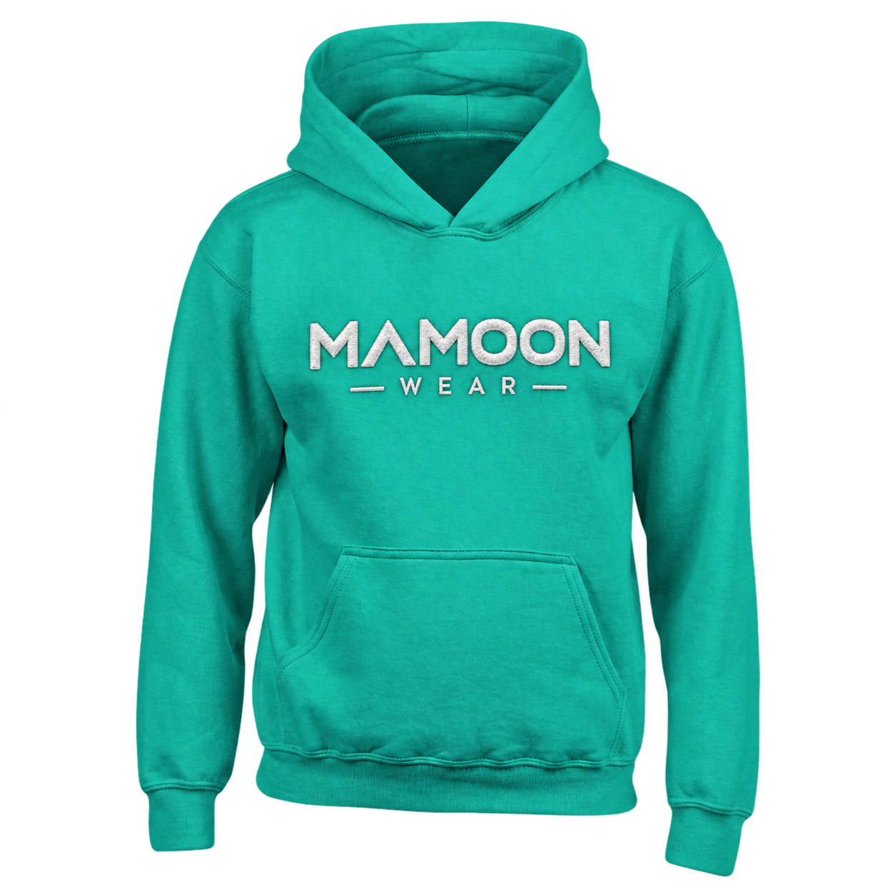 Custom hoodie manufacturer Mamoon Wear embroidered teal hoodie Custom hoodie manufacturer Mamoon Wear embroidered teal hoodie
