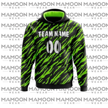 Customized Red and Black Sublimated Sports Hoodie with Number 00