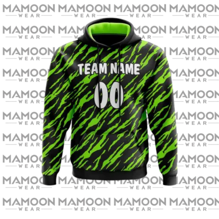 Customized Red and Black Sublimated Sports Hoodie with Number 00