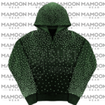 Casual Solid Rhinestone Hoodie with Sparkling Stone Work Wholesale Manufacturer MamoonWear