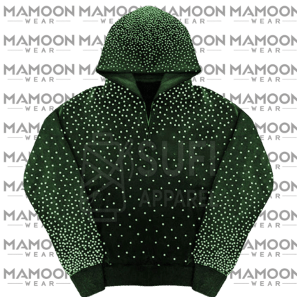 Casual Solid Rhinestone Hoodie with Sparkling Stone Work Wholesale Manufacturer MamoonWear