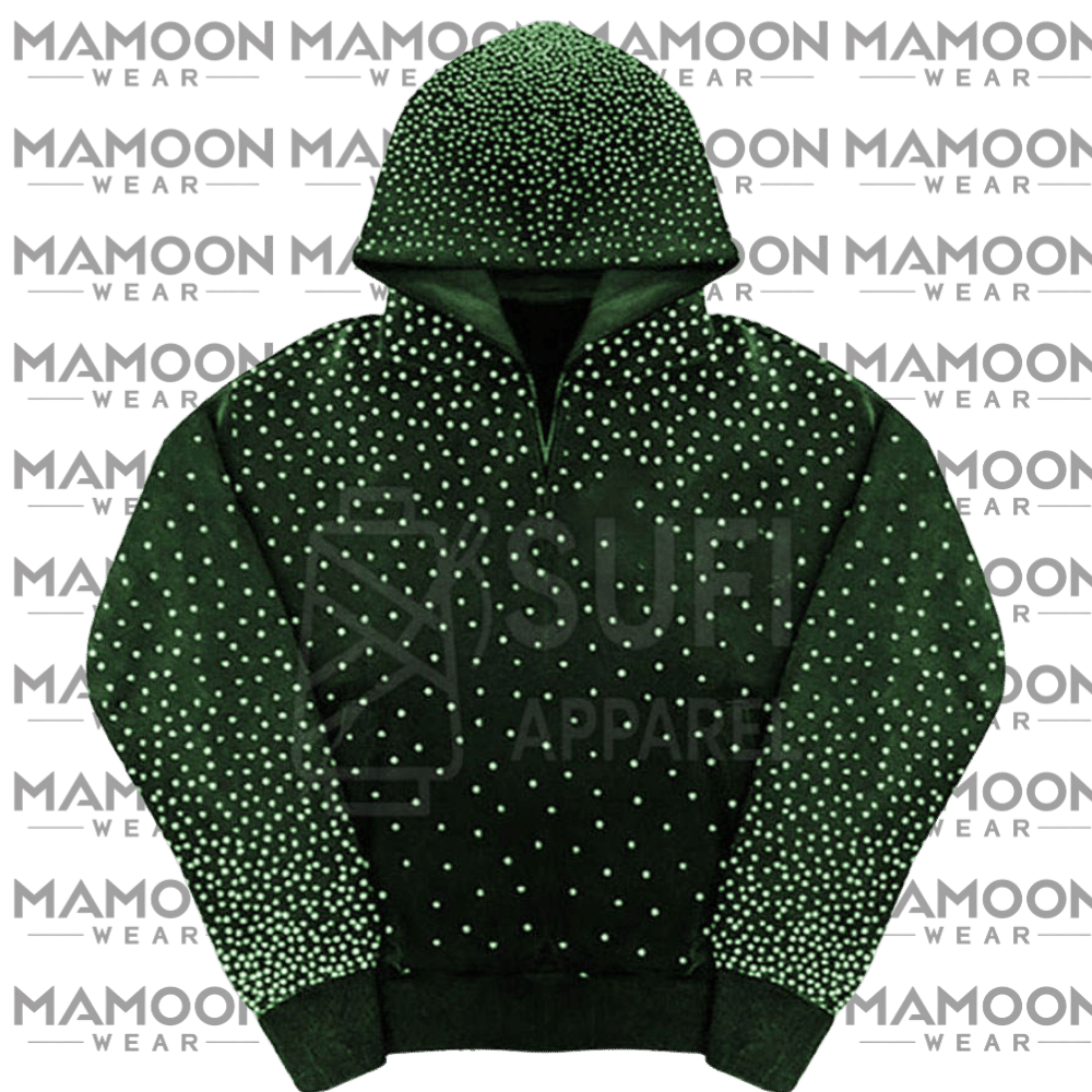 Casual Solid Rhinestone Hoodie with Sparkling Stone Work Wholesale Manufacturer MamoonWear Casual Solid Rhinestone Hoodie with Sparkling Stone Work Wholesale Manufacturer MamoonWear