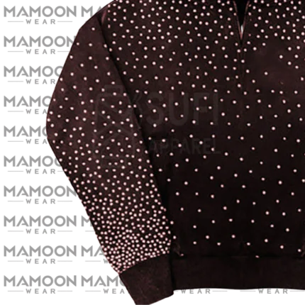 Casual Solid Rhinestone Hoodie with Sparkling Stone Work Wholesale Manufacturer MamoonWear