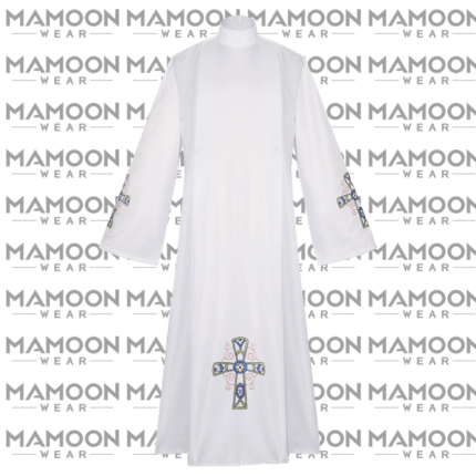 White Priest Robe Alb Cosplay Costume Christian Clergy Vestment Role Play Outfit Long Sleeve Church Choir Gown