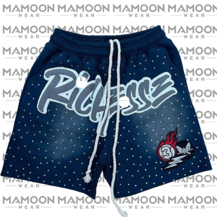 RHINESTONE PUFF PRINTED SHORTS